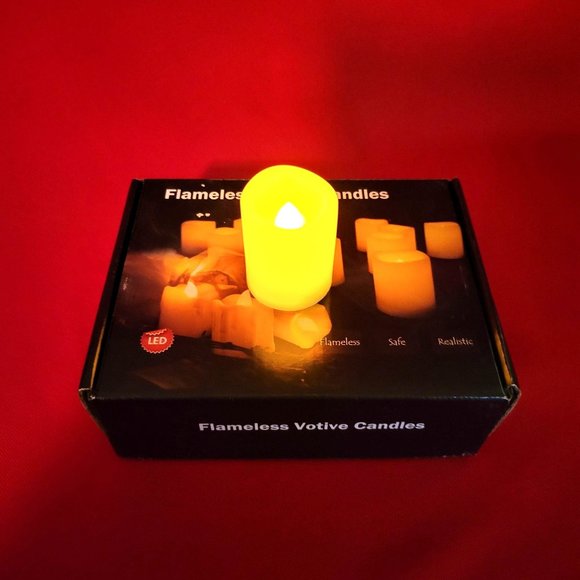 Flameless Votive Candles LED 12 Pcs Battery-Operated Votives - Picture 8 of 12
